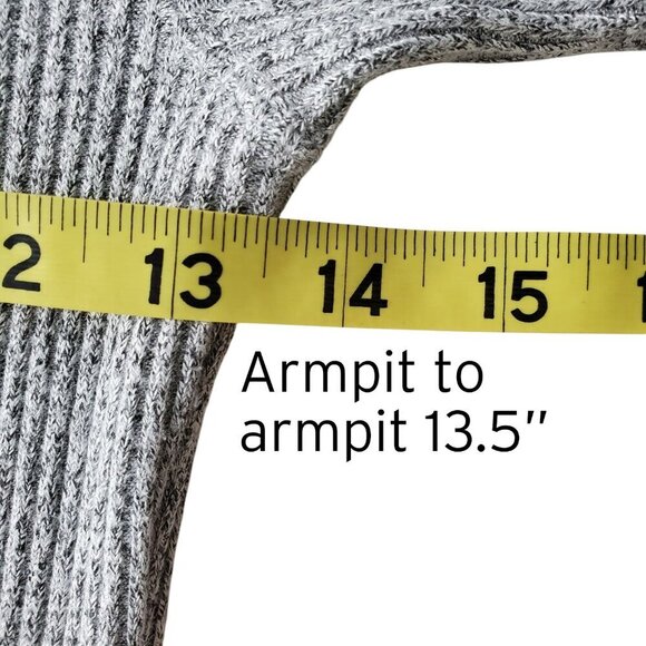 ZARA Henley Heather Gray Ribbed Polo Neck Soft Midi Dress Scandi Girl Size M - Picture 11 of 16